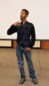 Photo of comedian/motivational speaker with cerebral palsy, Mr. MiraKool at the Disability Awareness Career Day Actor.