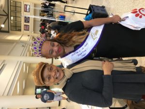 SHOWAbility Executive Director Myrna Clayton pictured with a young lady crowned Miss Special Needs of Gwinnett County.
